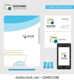Shared folder  Business Logo, File Cover Visiting Card and Mobile App Design. Vector Illustration