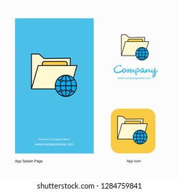 Shared folder  Company Logo App Icon and Splash Page Design. Creative Business App Design Elements