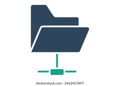 shared folder icon. icon related to information technology. solid icon style. technology element vector illustration