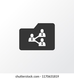 Shared folder icon symbol. Premium quality isolated archive element in trendy style.