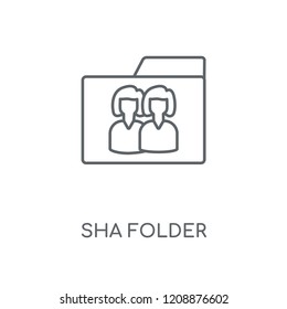 Shared folder linear icon. Shared folder concept stroke symbol design. Thin graphic elements vector illustration, outline pattern on a white background, eps 10.