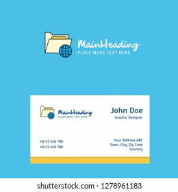 Shared folder  logo Design with business card template. Elegant corporate identity. - Vector