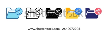 Shared Folder Multiple Style Icon Set Collection.