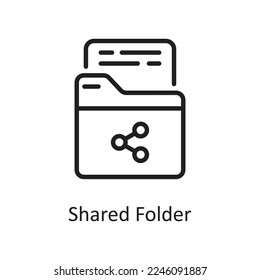 Shared Folder Outline Icon Design illustration. Web Hosting And Cloud Services Symbol on White background EPS 10 File