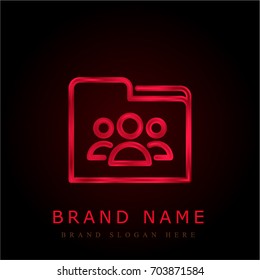 Shared folder red chromium metallic logo