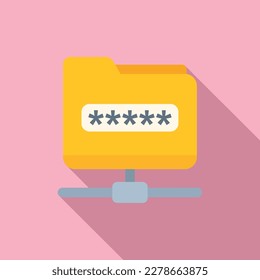 Shared folder safe icon flat vector. Secure policy. Data protect