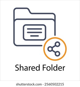 Shared Folder Vector icon stock illustration