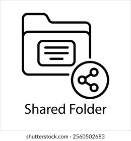 Shared Folder Vector icon stock illustration