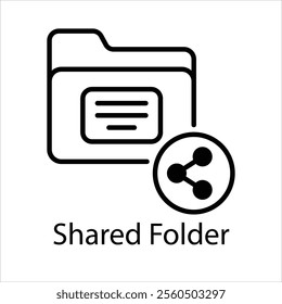 Shared Folder Vector icon stock illustration