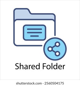 Shared Folder Vector icon stock illustration