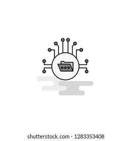 Shared folder  Web Icon. Flat Line Filled Gray Icon Vector