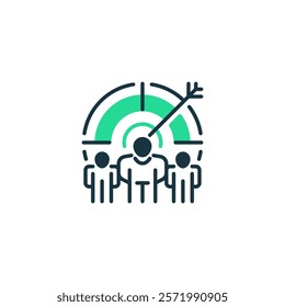 Shared Goals line icon. Universal creative premium symbol. Vector sign icon logo template. Vector illustration