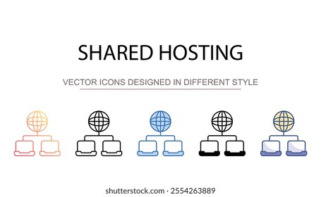 Shared hosting icon design with white background stock illustration