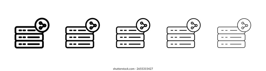 Ícone de hospedagem compartilhado conceito de sinal plano preenchido para web design.