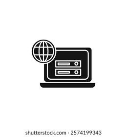 Shared hosting icon Simple thin line flat symbol