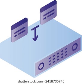 Shared Hosting isometric Concept, Centralized Connected Stock illustration, Virtual dedicated server vector Icon Design, Cloud computing and Internet hosting services Symbol