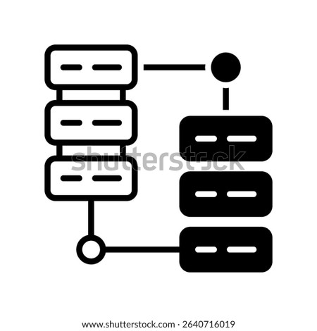 Shared Hosting Vector for Affordable Web Service. Multi-client server solution concept in minimalist style
