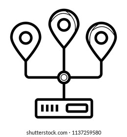 Shared hosting vector icon, database