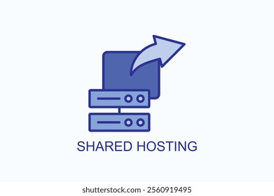 Shared Hosting vector, icon or logo sign symbol illustration