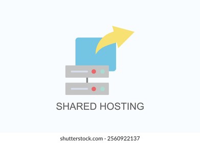 Shared Hosting Vector, Icon Or Logo Sign Symbol Illustration