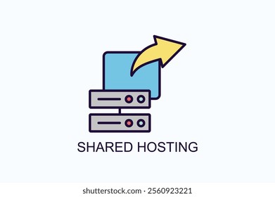 Shared Hosting Vector, Icon Or Logo Sign Symbol Illustration