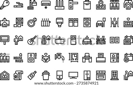 Shared Housing And Community Icons Icons collection is a vector illustration with editable stroke.
