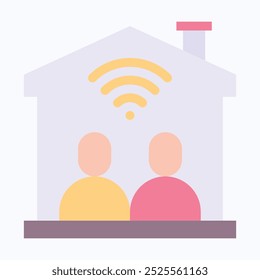 Shared Housing Icon, Smart Home Vector Icon, Flat Style Isolated Vector Icon.
