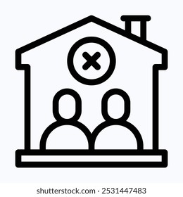 Shared Housing Icon, Un match Roommate Vector Icon, Isolated Lineal Vector Icon.