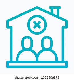 Shared Housing Icon, Un match Roommate Vector Icon, Isolated Lineal Gradient Icon.