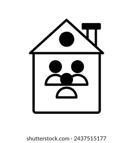 icono de vivienda compartida con fondo blanco vector ilustración de stock