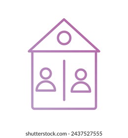 shared housing icon with white background vector stock illustration