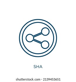 shared icon. Thin linear shared outline icon isolated on white background. Line vector shared sign, symbol for web and mobile
