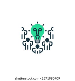 Shared Ideas line icon. Universal creative premium symbol. Vector sign icon logo template. Vector illustration