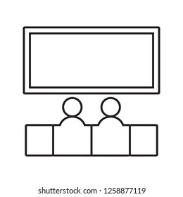 shared movie icon. Element of Conversation and Friendship for mobile concept and web apps icon. Thin line icon for website design and development, app development