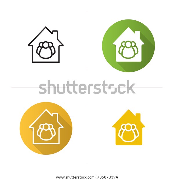 Shared Ownership Icon Flat Design Linear Stock Vector Royalty