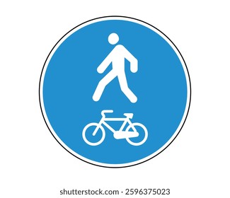 Shared Path Road Sign - Pedestrians and Cyclists - High Quality Vectorial Graphic