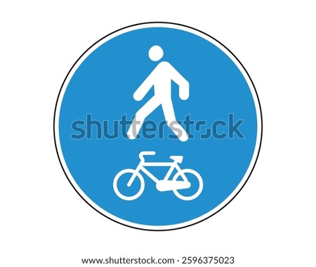 Shared Path Road Sign - Pedestrians and Cyclists - High Quality Vectorial Graphic
