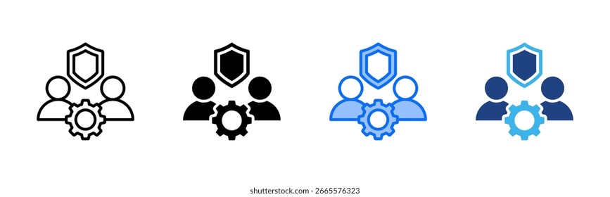 Shared Responsibility icon set multiple style collection