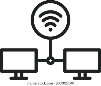 Shared Signals icon vector image. Can also be used for Physical Fitness. Suitable for mobile apps, web apps and print media.