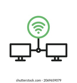 Shared Signals icon vector image. Can also be used for Physical Fitness. Suitable for mobile apps, web apps and print media.