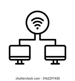 Geteilt, Signale, WiFi-Symbol Vektorbild. Kann auch für Netzwerk- und Datenaustausch verwendet werden. Geeignet für den Einsatz in Web-Apps, mobilen Apps und Printmedien.