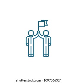 Shared success linear icon concept. Shared success line vector sign, symbol, illustration.