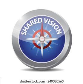 shared vision compass guide illustration design over a white background