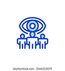 Shared Vision Filled Line Icon. linear style sign for mobile concept and web design. Outline vector icon.