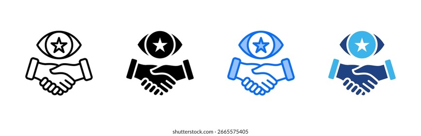 Shared Vision icon set multiple style collection