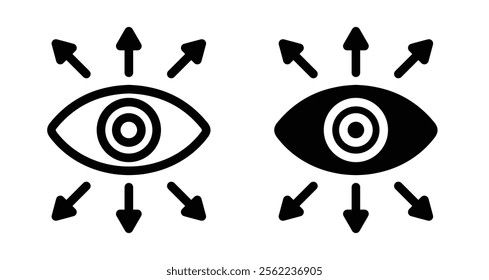Shared vision Icons pack in outlined and flat versions