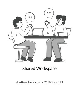 Shared Workspace Flat Style Design Vector illustration. Stock illustration