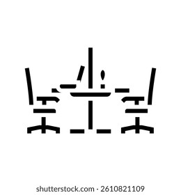 shared workspace table hybrid work glyph icon vector. shared workspace table hybrid work sign. isolated symbol illustration