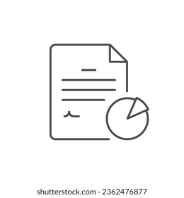 Icono de esquema de línea de documento de accionista