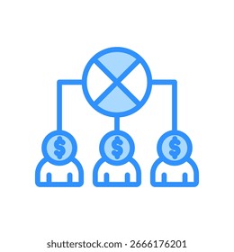 Ícone de acionista - ilustração do vetor de cor azul
